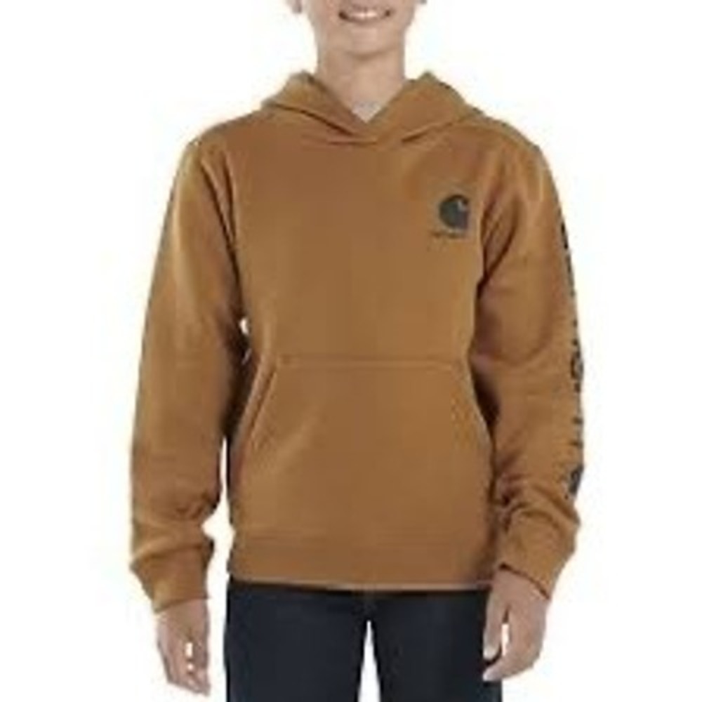 Carhartt Boy's Brown Long Sleeve Pullover Hoodie Sweatshirt - Size M‎